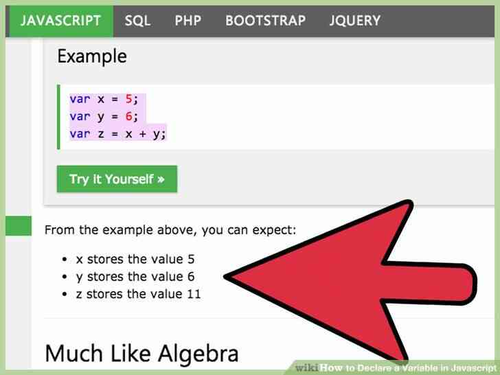 Image intitulée Déclarer une Variable en Javascript à l